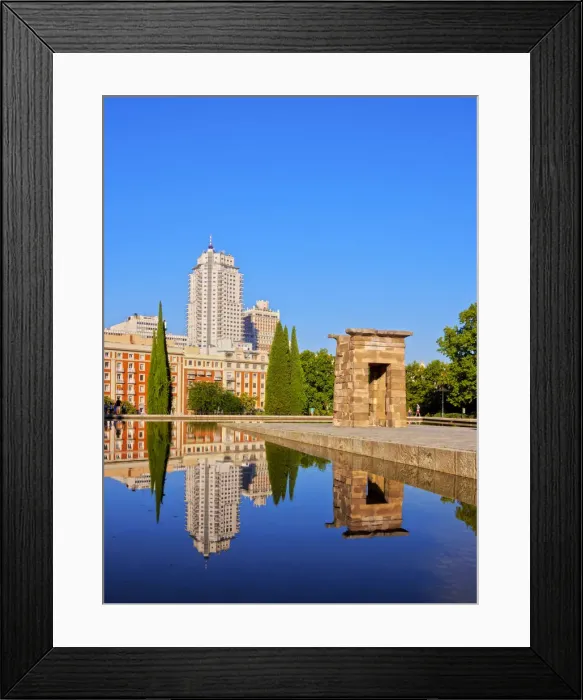 Framed Print : Spain, Madrid, Parque del Oeste, View of the Temple of Debod Framed Print : Spain, Madrid, Parque del Oeste, View of the Temple of Debod