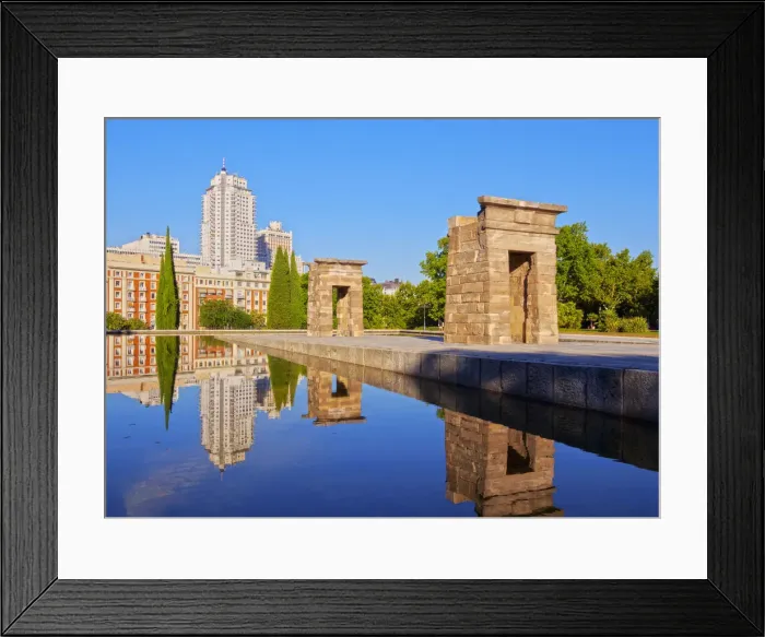 Framed Print : Spain, Madrid, Parque del Oeste, View of the Temple of Debod Framed Print : Spain, Madrid, Parque del Oeste, View of the Temple of Debod