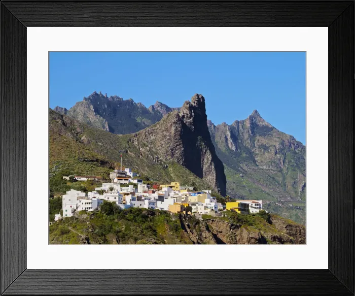 Framed Print : Spain, Canary Islands, Tenerife, Almaciga, View of the village and the Anaga Mountains Framed Print : Spain, Canary Islands, Tenerife, Almaciga, View of the village and the Anaga Mountains