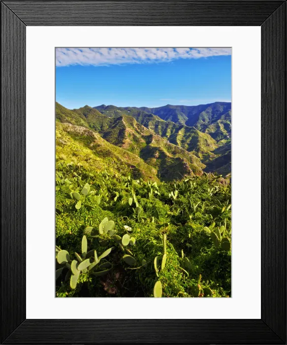 Framed Print : Spain, Canary Islands, Tenerife, Cruz del Carmen, View of the Anaga Mountains