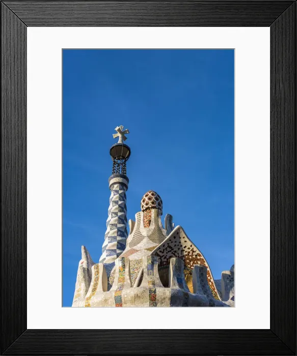 Framed Print : Pavilion at entrance to Park Guell, Barcelona, Catalonia, Spain