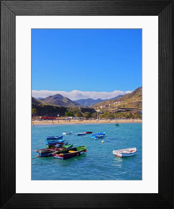 Framed Print : Spain, Canary Islands, Tenerife, Santa Cruz de Tenerife, San Andres, Colourful Boats Framed Print : Spain, Canary Islands, Tenerife, Santa Cruz de Tenerife, San Andres, Colourful Boats