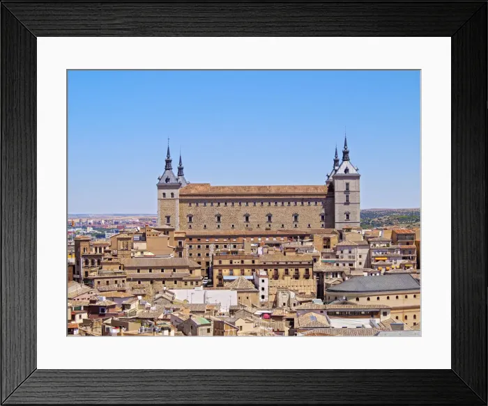 Framed Print : Spain, Castile La Mancha, Toledo, Cityscape with Alcazar de Toledo Framed Print : Spain, Castile La Mancha, Toledo, Cityscape with Alcazar de Toledo