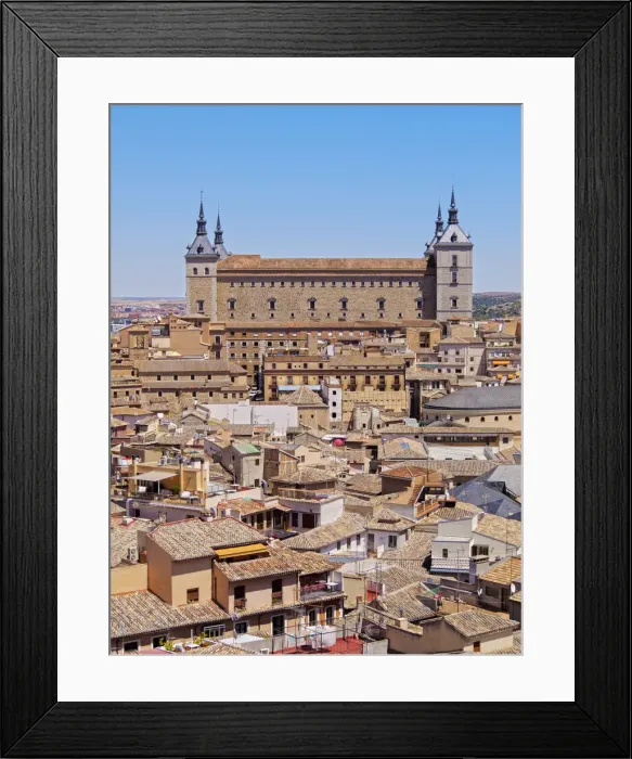 Framed Print : Spain, Castile La Mancha, Toledo, Cityscape with Alcazar de Toledo Framed Print : Spain, Castile La Mancha, Toledo, Cityscape with Alcazar de Toledo