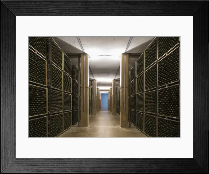 Framed Print : Spain, La Rioja, Haro. Bottle racks at Bodegas Roda, a modern Rioja winery Framed Print : Spain, La Rioja, Haro. Bottle racks at Bodegas Roda, a modern Rioja winery