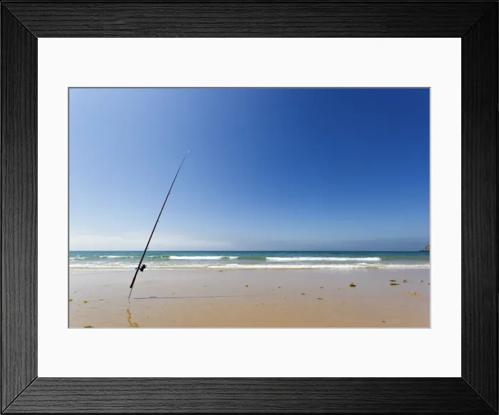 Framed Print : Spain, Bolonia, Tarifa. Lonely and isolated fishing rod on the shore of the beach Framed Print : Spain, Bolonia, Tarifa. Lonely and isolated fishing rod on the shore of the beach