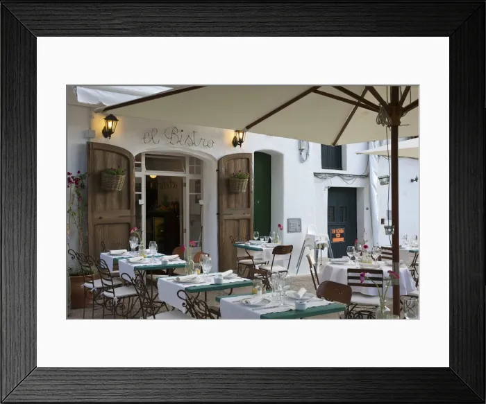 Framed Print : Restaurant in Dalt Vila, Ibiza Townt, Ibiza, Balearic Islands, Spain