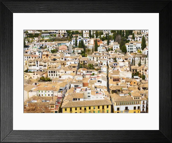 Framed Print : Spain, Andalusia, Granada, Alhambra, Rooftops of the old town Framed Print : Spain, Andalusia, Granada, Alhambra, Rooftops of the old town
