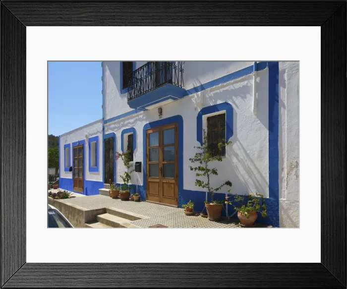 Framed Print : Facade in Sant Miquel de Balansat, Ibiza, Balearic Islands, Spain Framed Print : Facade in Sant Miquel de Balansat, Ibiza, Balearic Islands, Spain