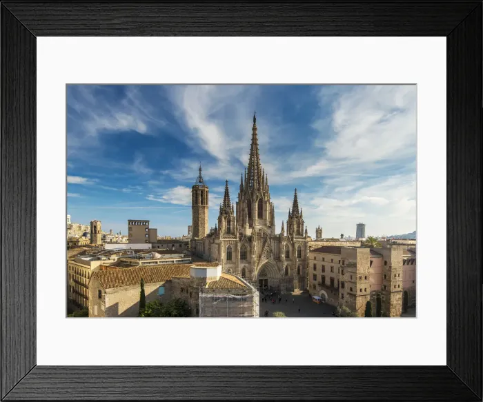 Framed Print : Top view of the Cathedral of the Holy Cross and Saint Eulalia, Barcelona, Catalonia Framed Print : Top view of the Cathedral of the Holy Cross and Saint Eulalia, Barcelona, Catalonia