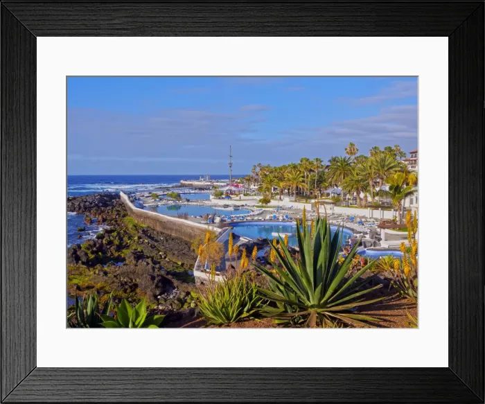 Framed Print : Spain, Canary Islands, Tenerife, Puerto de la Cruz, View of the Martianez Pools designed Framed Print : Spain, Canary Islands, Tenerife, Puerto de la Cruz, View of the Martianez Pools designed