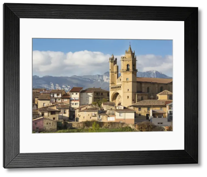 Framed Print : 16th Century San Andres church and village of Elciego, La Rioja, Alava, Spain, Europe Framed Print : 16th Century San Andres church and village of Elciego, La Rioja, Alava, Spain, Europe