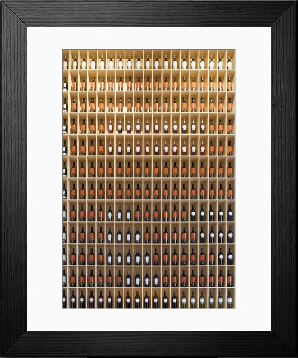 Framed Print : A wall of wine bottles in the bar at Bodegas Marques de Riscal, built by Frank O. Gerhy Framed Print : A wall of wine bottles in the bar at Bodegas Marques de Riscal, built by Frank O. Gerhy