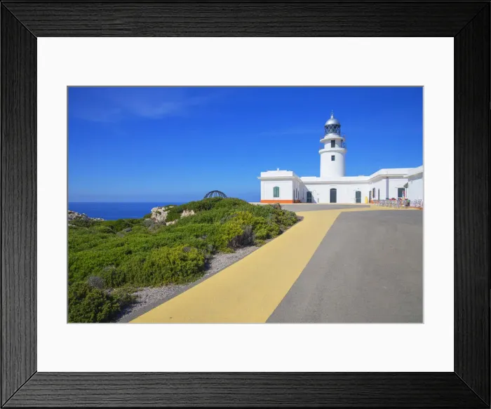 Framed Print : The lighthouse at Cap de Cavalleria, Menorca; Balearic Islands; Spain; Europe Framed Print : The lighthouse at Cap de Cavalleria, Menorca; Balearic Islands; Spain; Europe