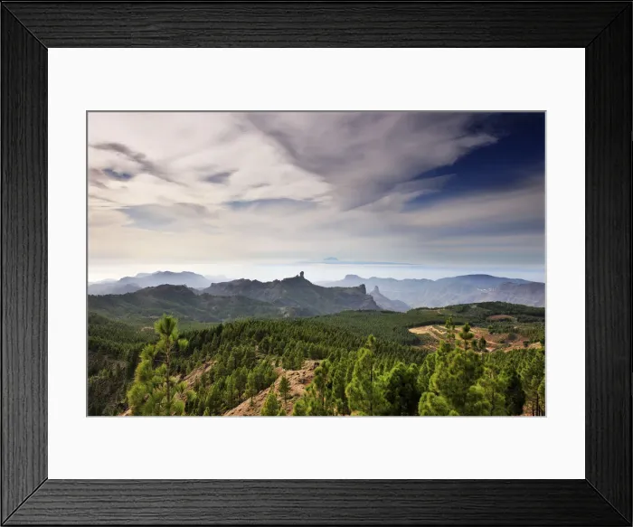 Framed Print : Tenerife island and Roque Nublo seen from Pozo de las Nieves Framed Print : Tenerife island and Roque Nublo seen from Pozo de las Nieves
