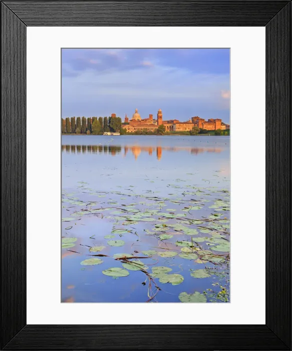 Framed Print : Italy, Lombardy, Mantova district, Mantua, View towards the town and Lago Inferiore Framed Print : Italy, Lombardy, Mantova district, Mantua, View towards the town and Lago Inferiore