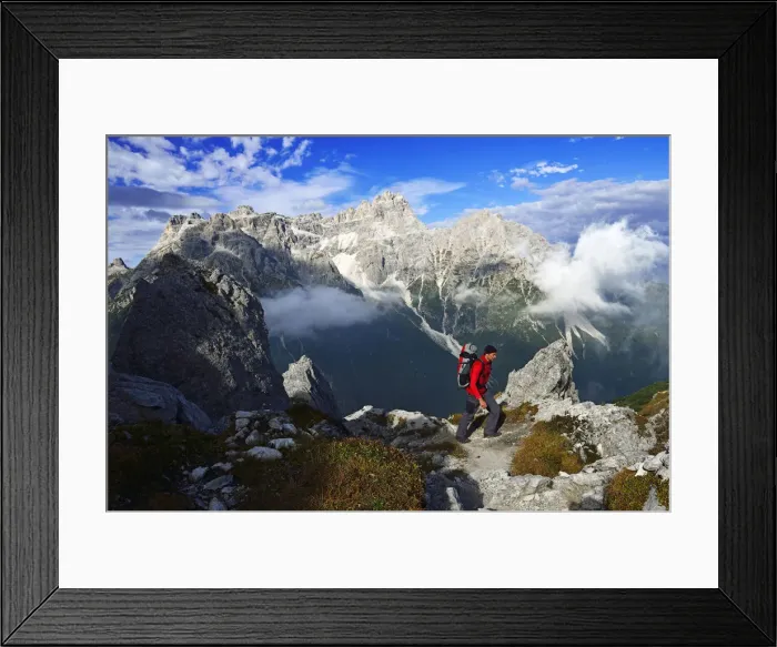 Framed Print : Climb to the Croda Rossa, Alta Pusteria, Sexten Dolomites, South Tyrol, Italy, MR Framed Print : Climb to the Croda Rossa, Alta Pusteria, Sexten Dolomites, South Tyrol, Italy, MR