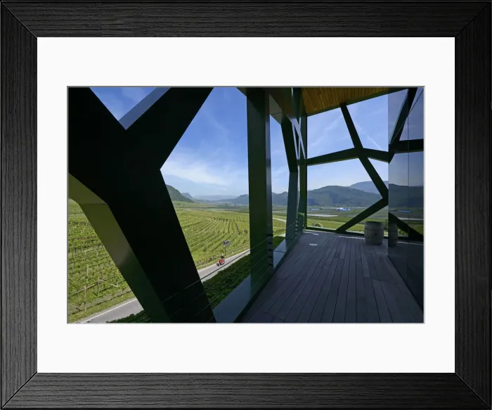Framed Print : Steel vines architecture of the Tramin Winery, Wine Route, Tramin, South Tyrol, Italy Framed Print : Steel vines architecture of the Tramin Winery, Wine Route, Tramin, South Tyrol, Italy