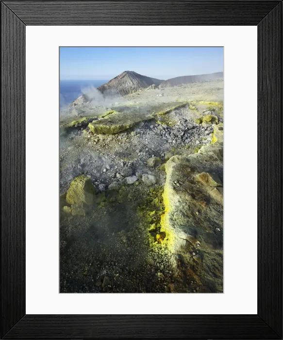 Framed Print : Sulfur fumes on the Gran craters, Vulcano Island, Aeolian, or Aeolian Islands, Sicily Framed Print : Sulfur fumes on the Gran craters, Vulcano Island, Aeolian, or Aeolian Islands, Sicily