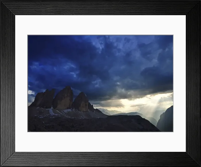 Framed Print : Storm clouds over the Three Peaks, Sexten Dolomites, Alta Pusteria, South Tyrol, Italy Framed Print : Storm clouds over the Three Peaks, Sexten Dolomites, Alta Pusteria, South Tyrol, Italy