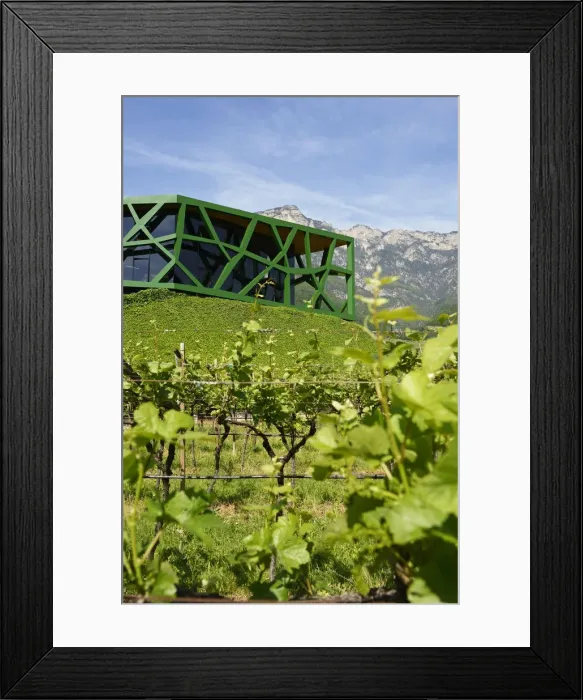 Framed Print : Steel vines architecture of the Tramin Winery, Wine Route, Tramin, South Tyrol, Italy Framed Print : Steel vines architecture of the Tramin Winery, Wine Route, Tramin, South Tyrol, Italy