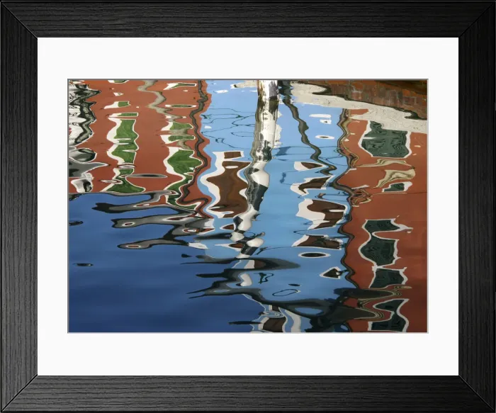 Framed Print : Canal reflections, Burano, Veneto region, Italy Framed Print : Canal reflections, Burano, Veneto region, Italy