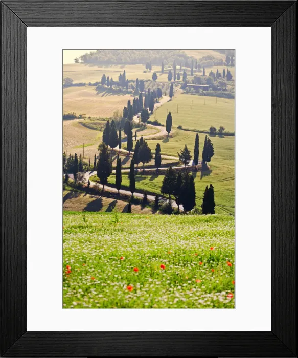 Framed Print : Italy, Tuscany, Siena district, Orcia Valley, Rolling landscape near Montichiello Framed Print : Italy, Tuscany, Siena district, Orcia Valley, Rolling landscape near Montichiello
