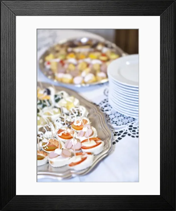 Framed Print : Italy, Umbria, italian aperitifs before the wedding banquet