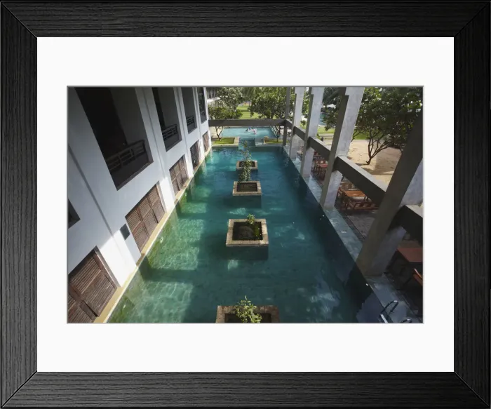 Framed Print : Pool at Jetwing Beach hotel (designed by Geoffrey Bawa), Negombo, North Western Province Framed Print : Pool at Jetwing Beach hotel (designed by Geoffrey Bawa), Negombo, North Western Province