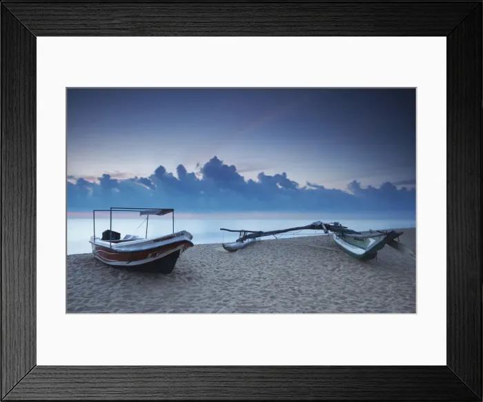 Framed Print : Boats on beach at sunset, Negombo, North Western Province, Sri Lanka Framed Print : Boats on beach at sunset, Negombo, North Western Province, Sri Lanka