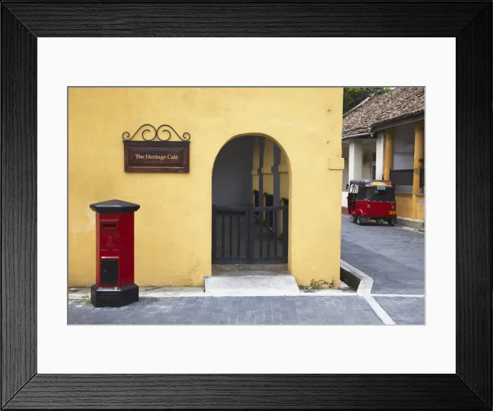 Framed Print : Postbox outside cafe, Galle, Southern Province, Sri Lanka Framed Print : Postbox outside cafe, Galle, Southern Province, Sri Lanka