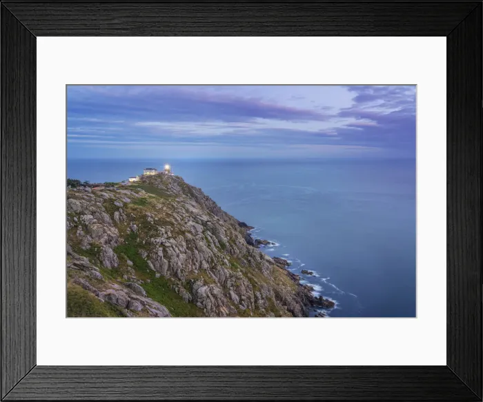 Framed Print : Spain, Galicia, Finisterre, Finisterre lighthouse at dusk Framed Print : Spain, Galicia, Finisterre, Finisterre lighthouse at dusk