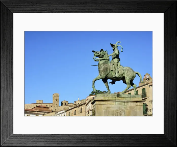 Framed Print : Equestrian statue of Francisco Pizarro, the Trujillo-born conquistador of Peru. Trujillo
