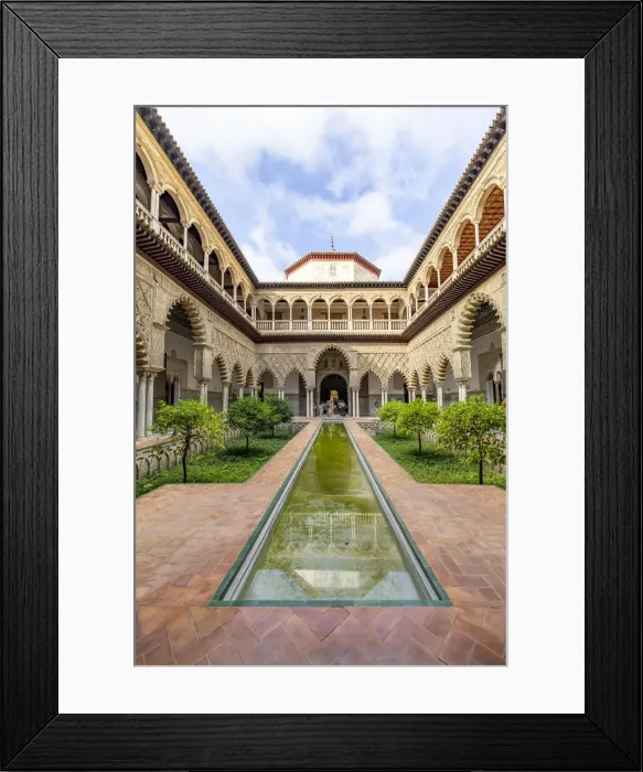 Framed Print : Spain, Andalusia, Seville. El Real Alcazar de Sevilla, the Courtyard of the Maidens Framed Print : Spain, Andalusia, Seville. El Real Alcazar de Sevilla, the Courtyard of the Maidens