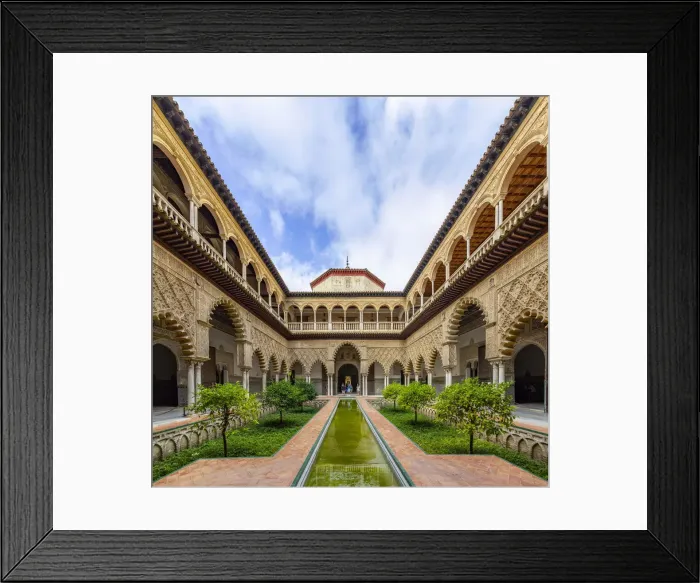 Framed Print : Spain, Andalusia, Seville. El Real Alcazar de Sevilla, the Courtyard of the Maidens Framed Print : Spain, Andalusia, Seville. El Real Alcazar de Sevilla, the Courtyard of the Maidens