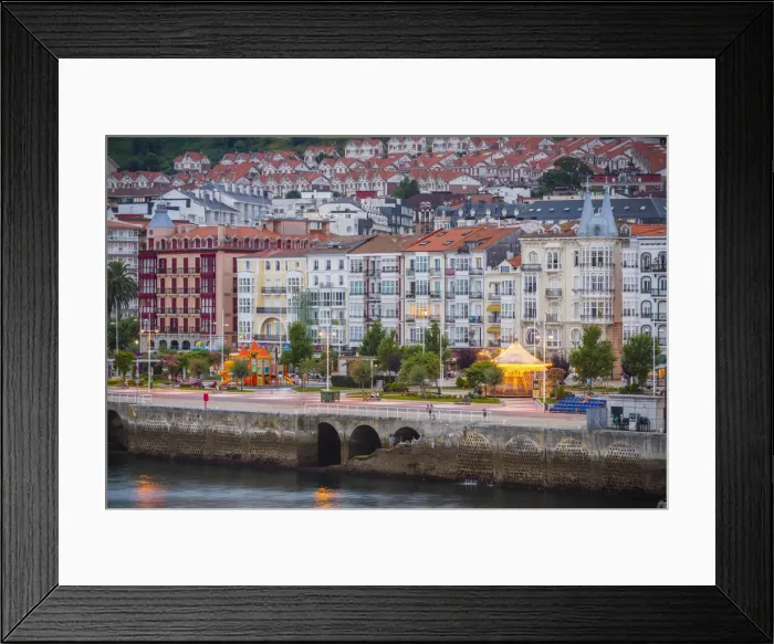 Framed Print : Spain, Cantabria, Castro-Urdiales, view of town and harbour