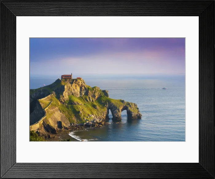 Framed Print : Spain, Basque country, San Juan de Gaztelugatxe, view of islet Framed Print : Spain, Basque country, San Juan de Gaztelugatxe, view of islet