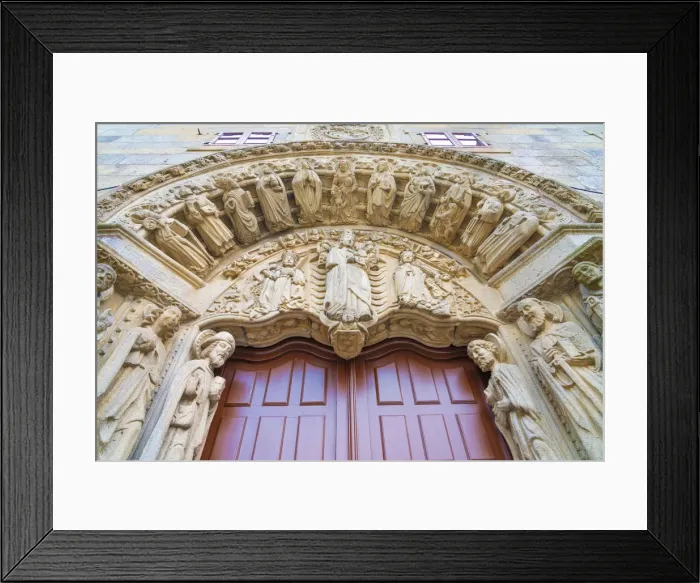 Framed Print : Spain, Galicia, Santiago de Compostela, decorative arch and doorway at church Framed Print : Spain, Galicia, Santiago de Compostela, decorative arch and doorway at church