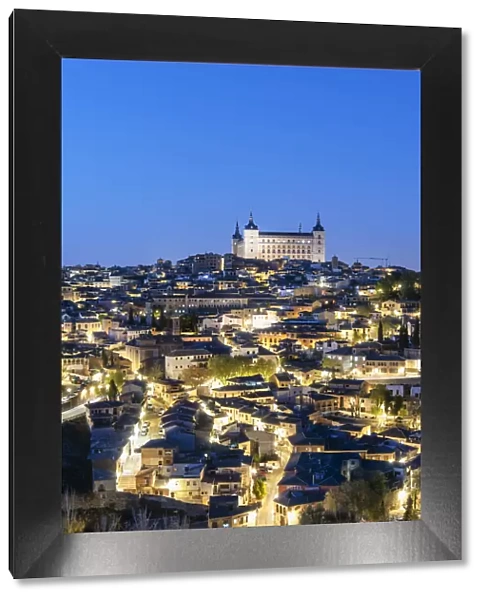 The Old Town of Toledo and the Alcazar at twilight, a Unesco World Heritage Site