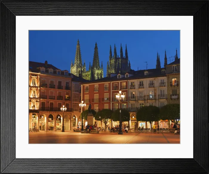 Framed Print : Spain, Castile and Leon, Burgos, Plaza Mayor square and Saint Mary of Burgos cathedral Framed Print : Spain, Castile and Leon, Burgos, Plaza Mayor square and Saint Mary of Burgos cathedral
