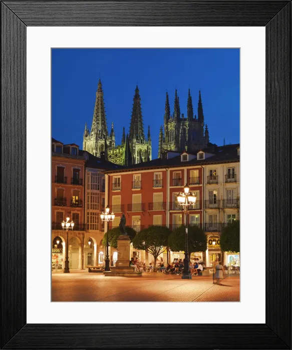 Framed Print : Spain, Castile and Leon, Burgos, Plaza Mayor square and Saint Mary of Burgos cathedral Framed Print : Spain, Castile and Leon, Burgos, Plaza Mayor square and Saint Mary of Burgos cathedral