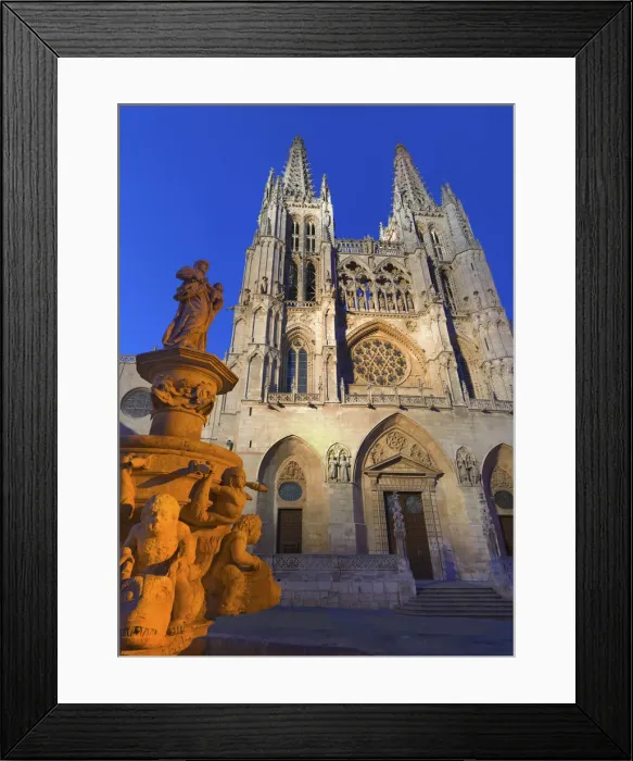 Framed Print : Spain, Castile and Leon, Burgos, Saint Mary of Burgos cathedral illuminated at night Framed Print : Spain, Castile and Leon, Burgos, Saint Mary of Burgos cathedral illuminated at night