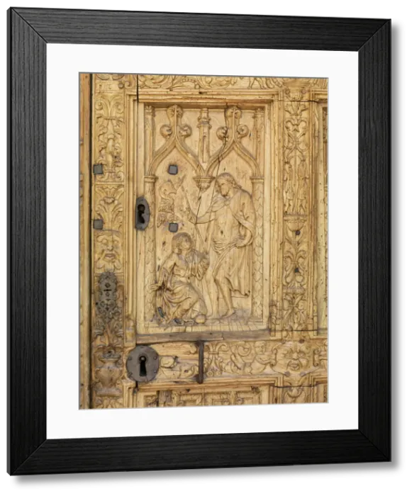 Framed Print : Spain, Castile and Leon, Leon, Santa Maria de Leon Cathedral, detail Framed Print : Spain, Castile and Leon, Leon, Santa Maria de Leon Cathedral, detail