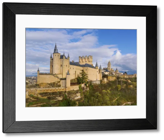 Framed Print : Spain, Castile and Leon, Segovia. The Alcazar and cathedral at sunset Framed Print : Spain, Castile and Leon, Segovia. The Alcazar and cathedral at sunset