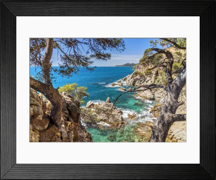 Framed Print : Cala Trons, Lloret de Mar, Costa Brava, Catalonia, Spain