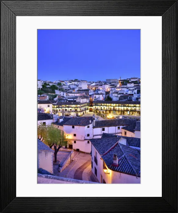 Framed Print : The old town of Chinchon with the 15-17th century Plaza Mayor at dusk. Castilla la Mancha Framed Print : The old town of Chinchon with the 15-17th century Plaza Mayor at dusk. Castilla la Mancha