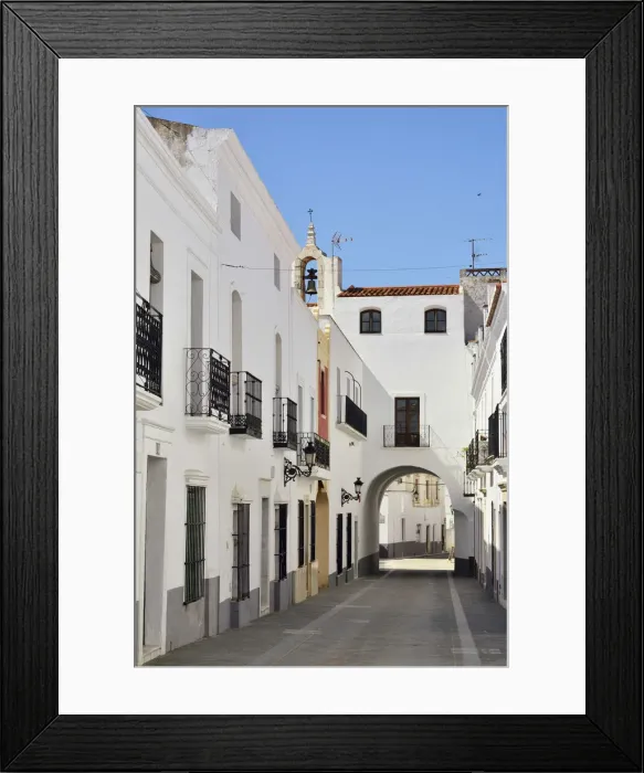 Framed Print : The white washed houses of Olivenza. Extremadura, Spain