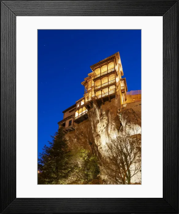 Framed Print : The Hanging Houses (Casas Colgadas) dating back to the 15th century, in the walled Framed Print : The Hanging Houses (Casas Colgadas) dating back to the 15th century, in the walled