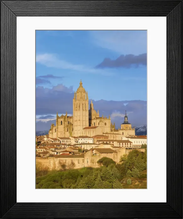 Framed Print : Spain, Castile and Leon, Segovia, cathedral at sunset Framed Print : Spain, Castile and Leon, Segovia, cathedral at sunset