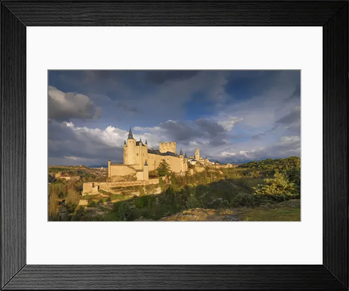 Framed Print : Spain, Castile and Leon, Segovia. The Alcazar and cathedral at sunset Framed Print : Spain, Castile and Leon, Segovia. The Alcazar and cathedral at sunset